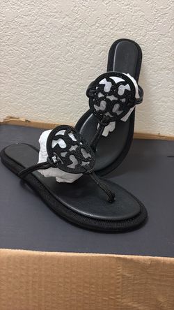 Tory Burch Miller Sandals Black glitter