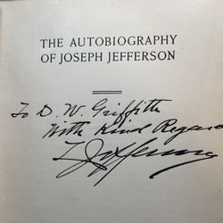 The Autobiography of  19th c. Famous Stage Actor, Joseph Jefferson 