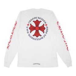 Chrome Hearts Made in Hollywood Plus Cross L/S T-shirt
White/Red