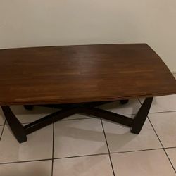 Walnut Color Wooden Coffee Table 