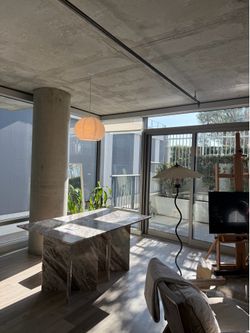 Travertine marble dining table
