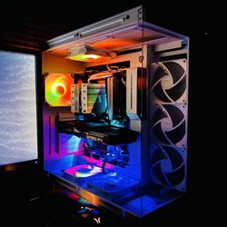 White Custom Built High-Performance Gaming PC Computer 