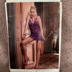 New os pink purple y2k lingerie set chemise dress babydoll nightie slip