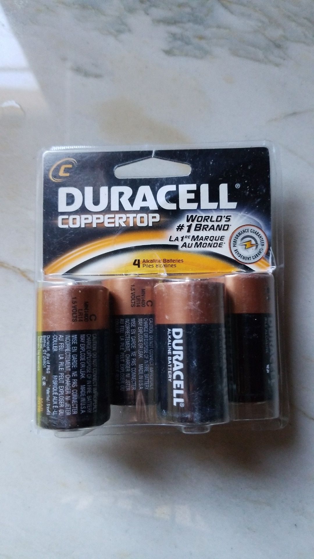Duracell batteries Size C coppertop 4 pack