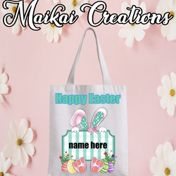 Easter rabbit custom tote bag