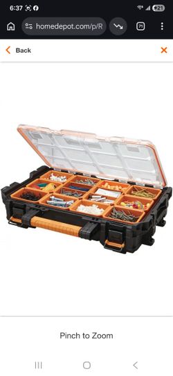 Pro Gear System Gen 2.0 Stackable Durable Weather Resistant 10-Compartment Small Parts Organizer with Removable Bins
