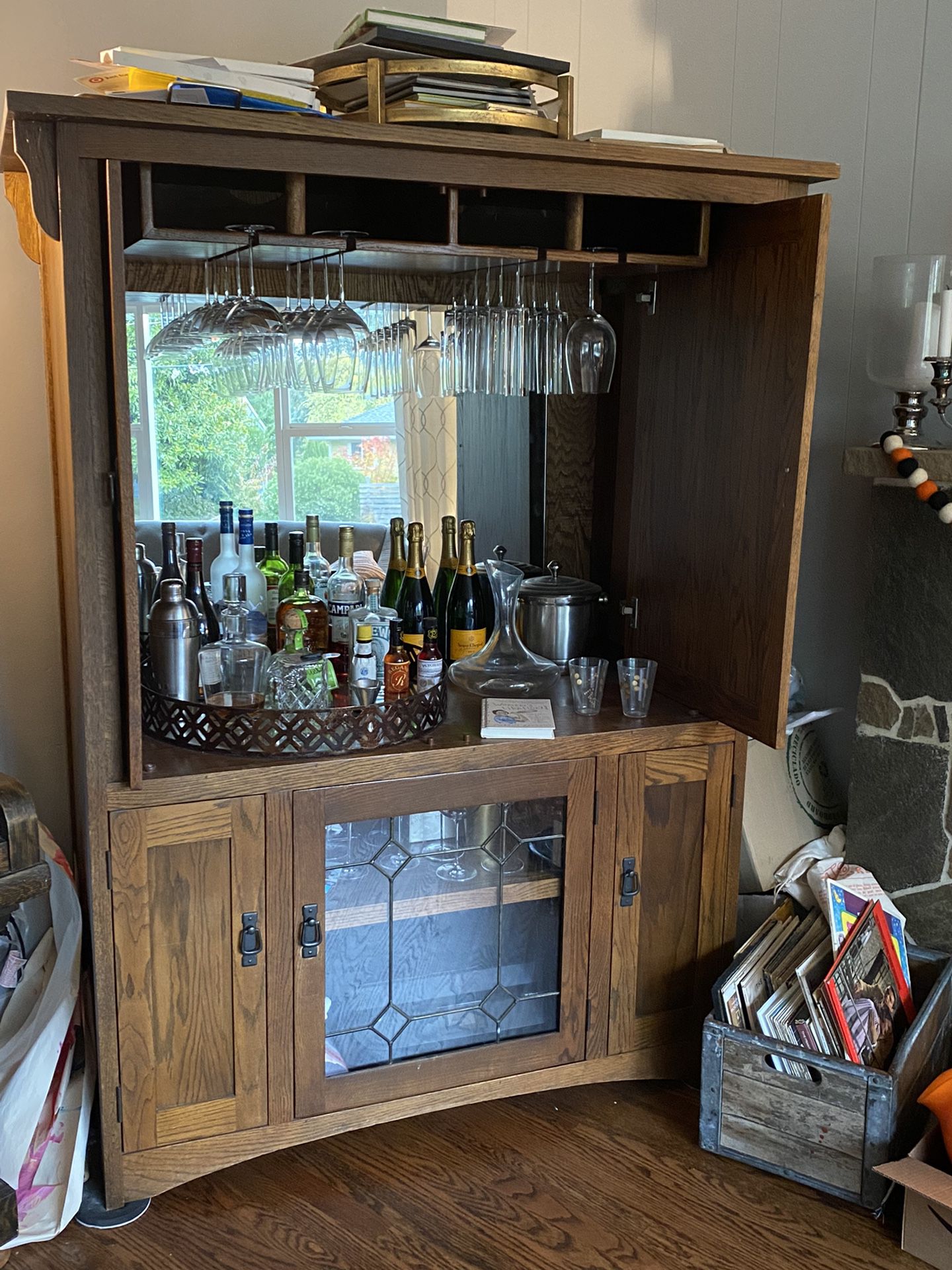 Mission Style Bar Cabinet