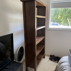 World Market Tall Wood Bookshelf / Shelves