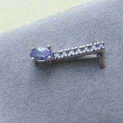 14k White Gold Diamond Pendant 