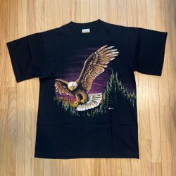 NWOT Vintage Hazelwoods Eagle Shirt Large USA Made Double Sided Single Stitch