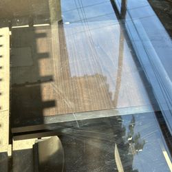 West Elm Round Glass Dining Table – Excellent Condition 