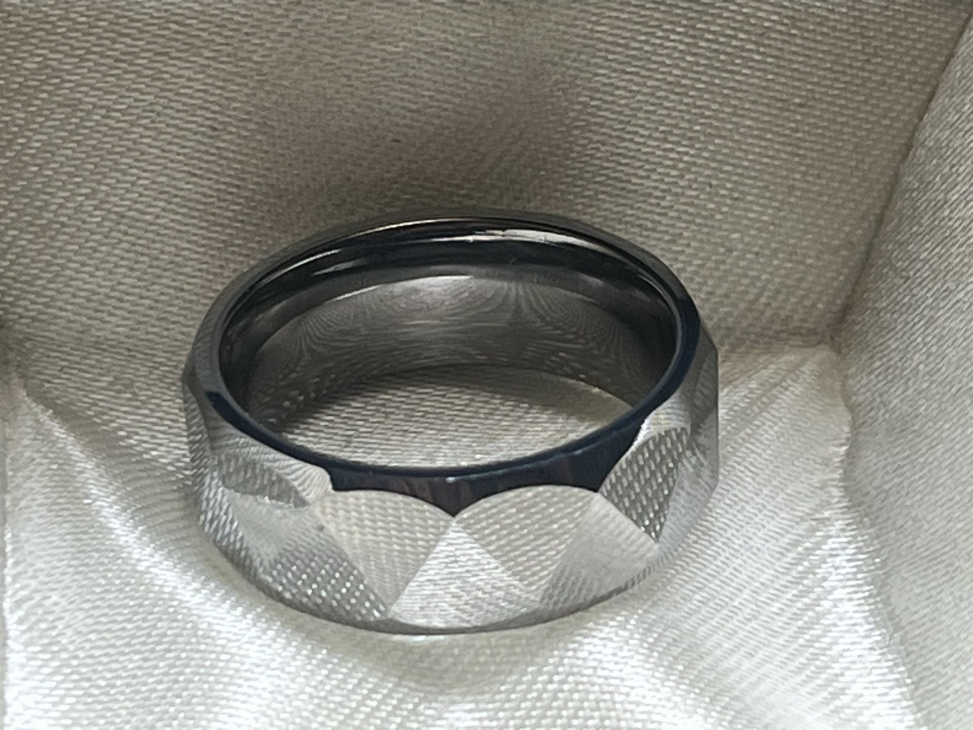Magnetic for Men Meteorite Band Ring Tungsten Carbide Ring Sz 8.5