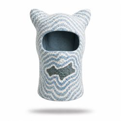 SKYLRK Blue/White Crochet Balaclava - $225