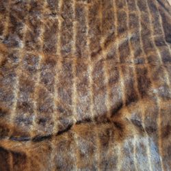 Faux Fur Pieces * Striped effect * Originally a Curtain * 42"x40" + 2 pieces