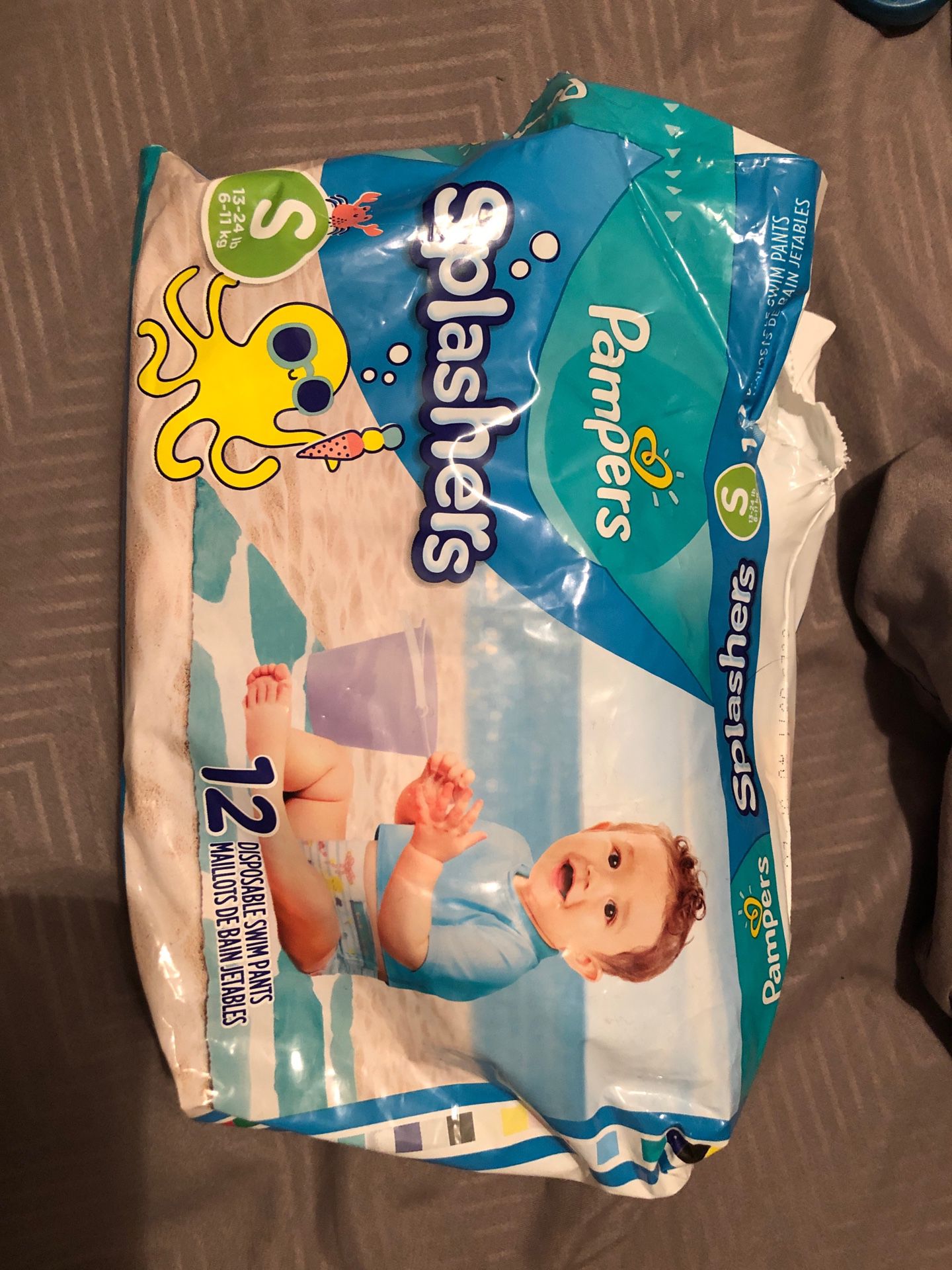 $8 - Pampers Splashers - partial pack of 9 - size S - 13-24 lb