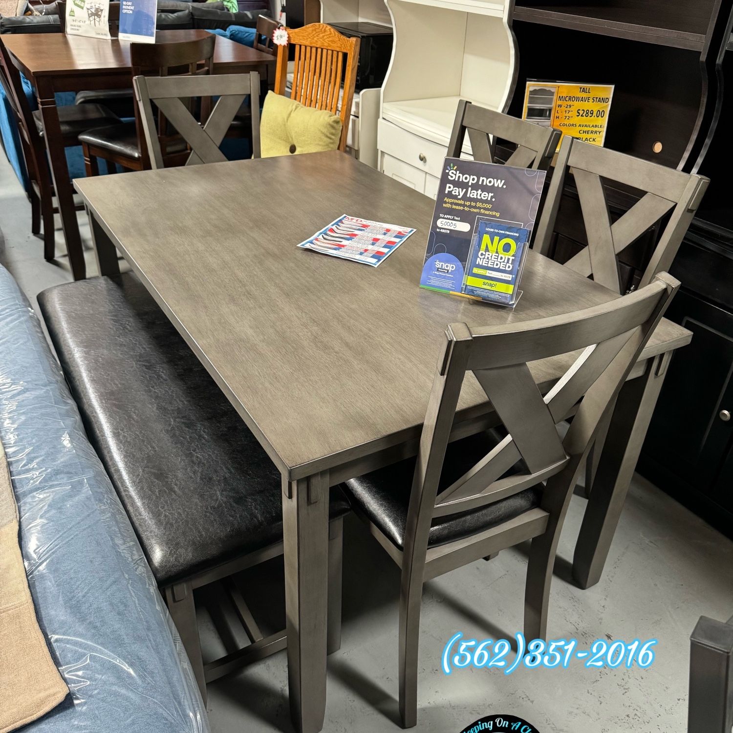 Grey Dining Table New Bench 