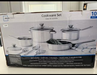 Mainstays 10-piece Stainless Steel Cookware Set
