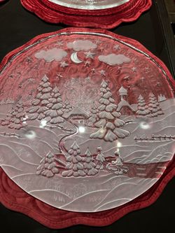 Christmas Glass Round Platters