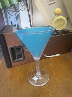 Vintage Tropical cocktail martini glass