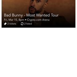 Bad Bunny Tickets Friday March 15th CRYPTO ARENA