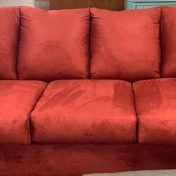 Red Salsa Color Affordable And Comfortable Sofa Couch By Ashley 