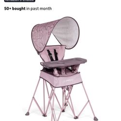 Baby Delight Portable High Chair Foldable Beach Chair Baby Go with Me Uplift Deluxe | Travel High Chair | Sun Canopy | Indoor and Outdoor Canyon Rose