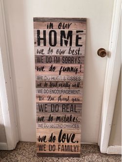 Rustic Farmhouse Wall Decor Sign – Family/Home Quote Sign