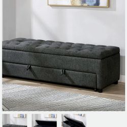 DARK GREY STORAGE BENCH NEW IN BOX ☎️ 1714586,2564 PICK UP PRICE