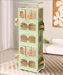 EHAMILY Stackable Storage Bins with 1 Lid Set 5