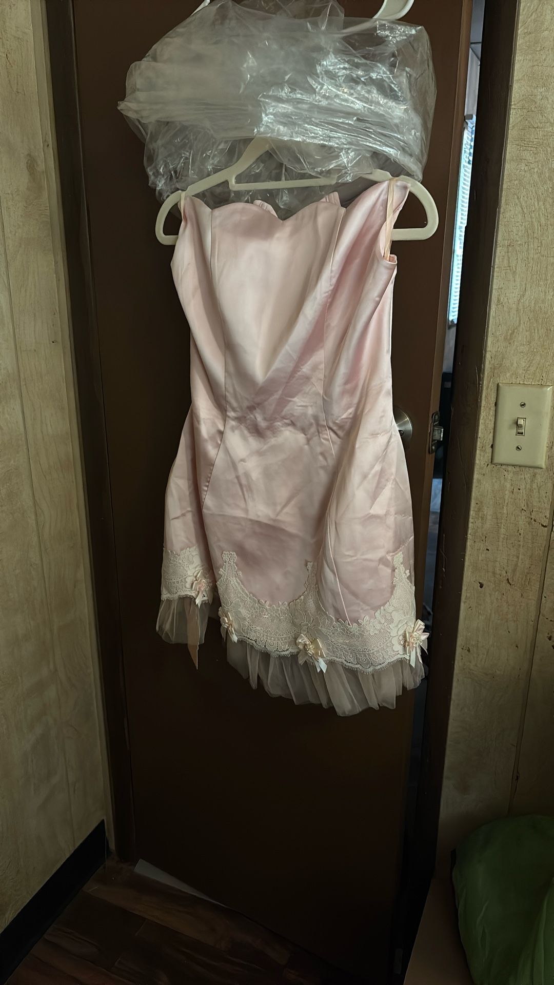 Lace Made Light Pink Bow Vale Hair Attachment Large Size