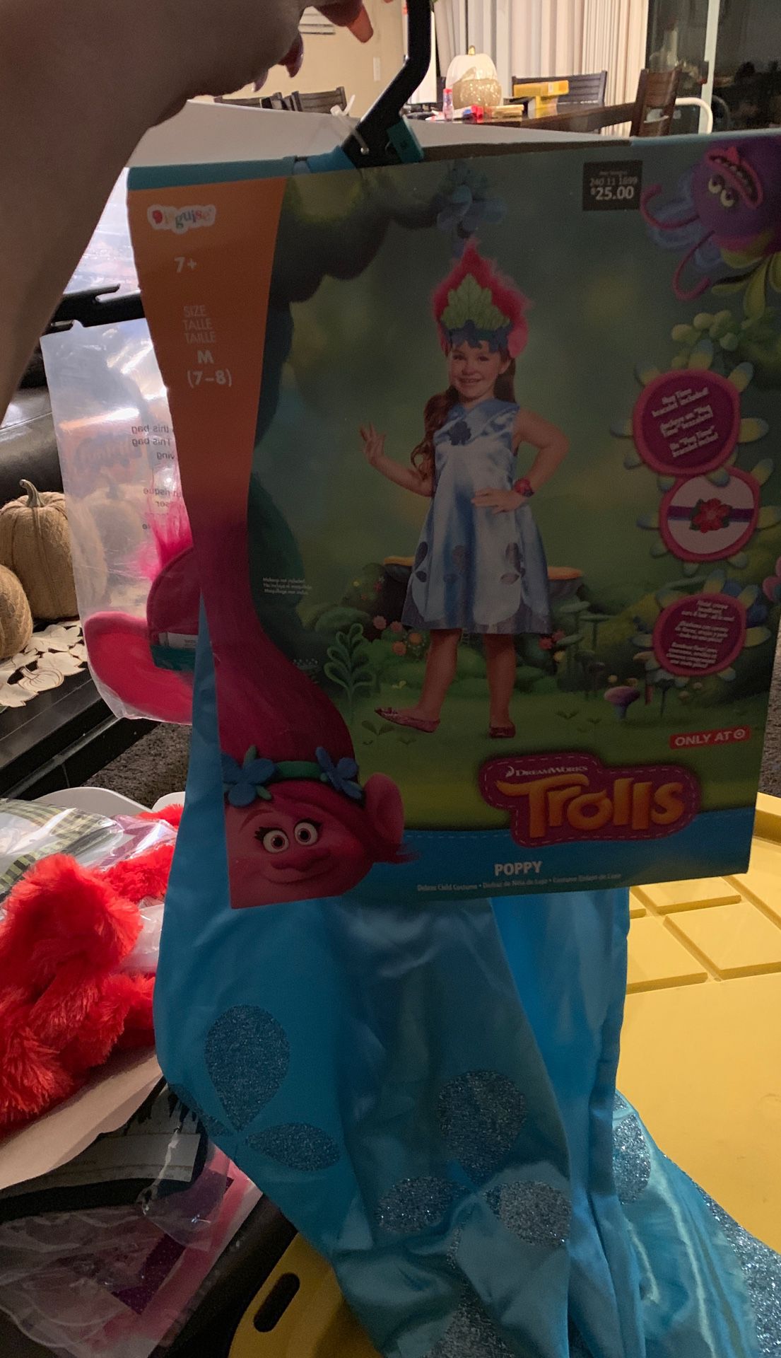 Trolls Poppy deluxe child costume Size medium 7-8 girls retails $25 I’m selling for $12 obo includes Hug time bracelet, dress and floral crown with e