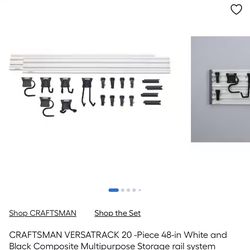 CRAFTSMAN VERSATRACK 20 -Piece 48-in White and Black Composite Multipurpose Storage rail system
