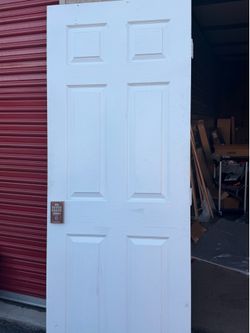 30” x 80” White Exterior Entry Door with Electronic Keypad Lock – No Key