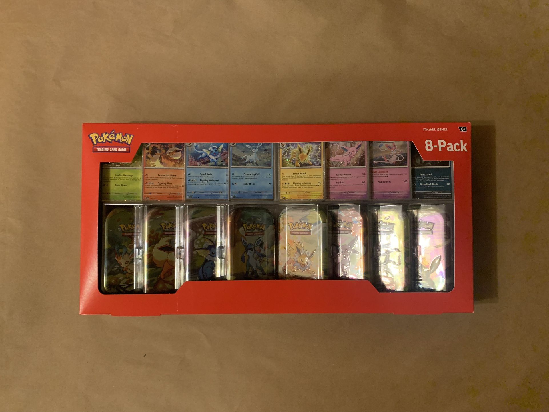 Pokemon - Prismatic Evolutions - Costco 8 Pack Mini Tin Box - Factory Sealed
