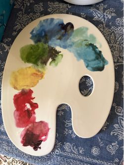 Fishs Eddy Artist Paint Palette Ceramic Serving Platter