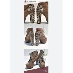 Breckelle's Spiked Chunky Heel Shoes