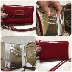 Michael Kors red leather iPhone 4 case wristlet