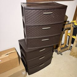3 Drawer Plastic Storage Drawers set of 2