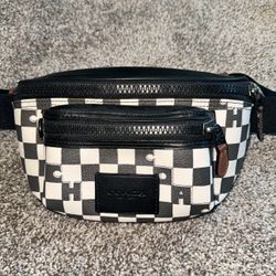 Coach Westway Belt Bag With Checker Print