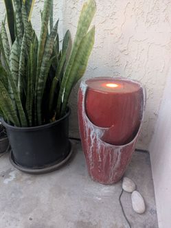 WATERFALL FOUNTAIN-PEACEFUL RED RUSTIC CERAMIC (not plastic)