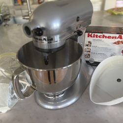 KitchenAid Mixer With Accessories And Meat Grinder