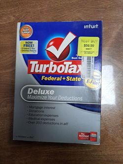 Intuit Turbotax Deluxe 208 Federal+State For Windows  &Mac