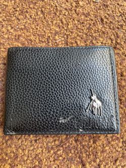 Caddeen Polo Club Black Leather Bifold Wallet