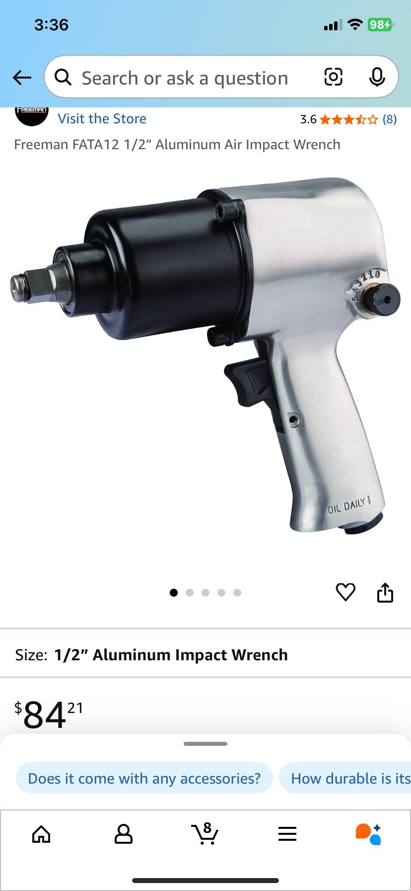 New Freeman 1/2 Aluminum Impact Wrench