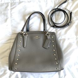 Coach Minetta Rivet Studded Leather Crossbody Purse 2 Way Satchel F37816