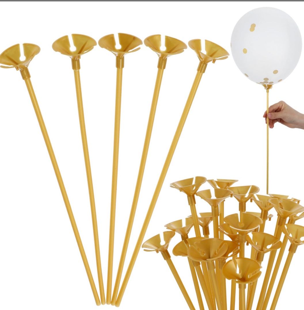 20 Pcs Gold Balloon Sticks