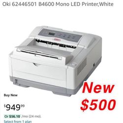 New in box Oki (contact info removed)1 B4600 Mono LED Printer,White  $500 cash only east palmdale