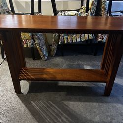 Solid Oak Mission sofa table