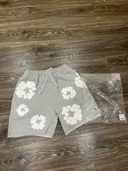 Grey Denim Tear Shorts Size S