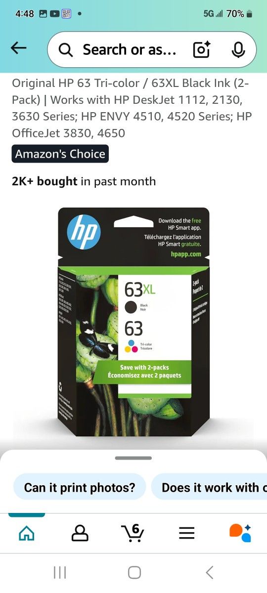 Ink Printer 63 Xl
